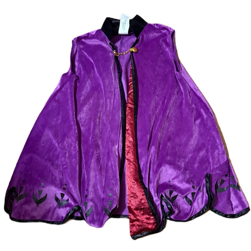 Disney Frozen Anna Purple Travel Cape with Black Trim 3T 4T Costume Dress Up